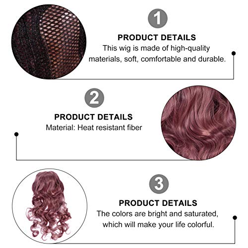 PIXNOR Peruca Longa Ondulada de Aparência Natural Peruca Cosplay de Halloween Perucas de Ondas Corpo