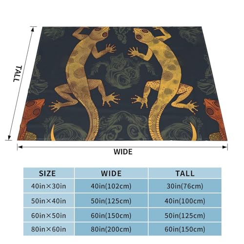 Couverture en microfibre douce gecko plaid polaire canapé et sofa