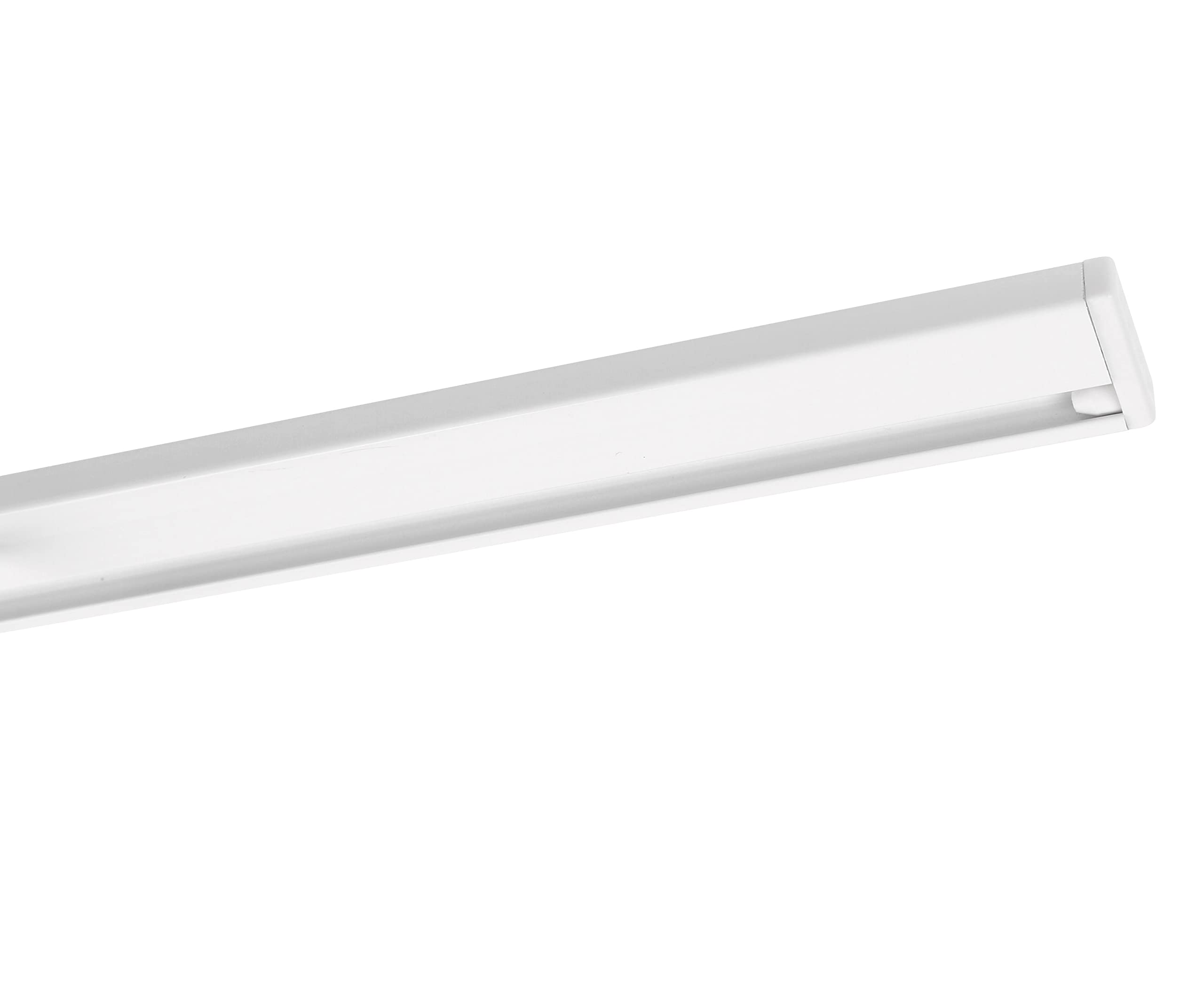 Deco-Raum Gardinenschiene auf Maß Aluminium 1-läufig vorgebohrt Vorhangschiene Deckenbefestigung für Schiebevorhang Vorhang Gardinen mit Befestigungsmaterial weiss 180 cm Minimal