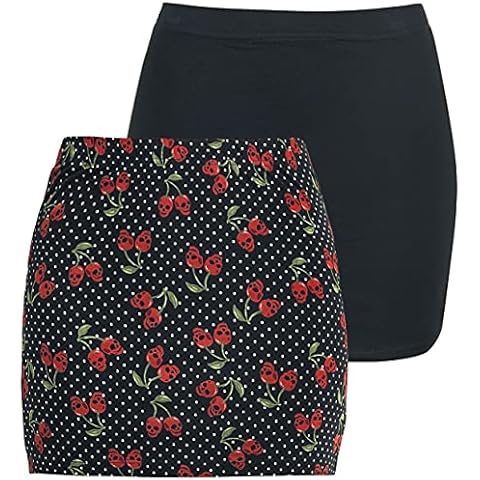 Rock Rebel by EMP Mujer Faldas Negras en un Paquete Doble S Cover