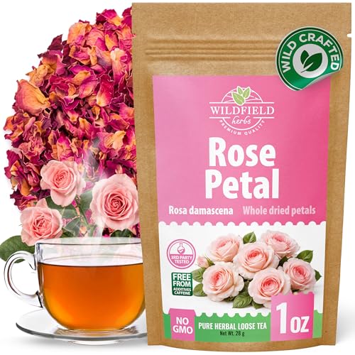 Image of 1 oz. Rose Petal Buds Herbal Tea (Rosa Damascena) - 28g Dried Rose Petals Herb Te De Rosa