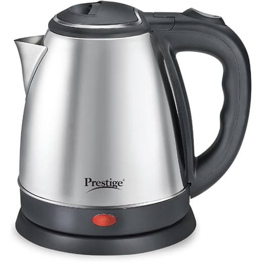 Prestige 1.5 litre PKOSS Stainless Steel Electric Kettle | 1350 Watts| Elegant Design | Cool-touch Handle and Lid | Automatic Cut-Off and Single-Touch Lid Locking. | Silver