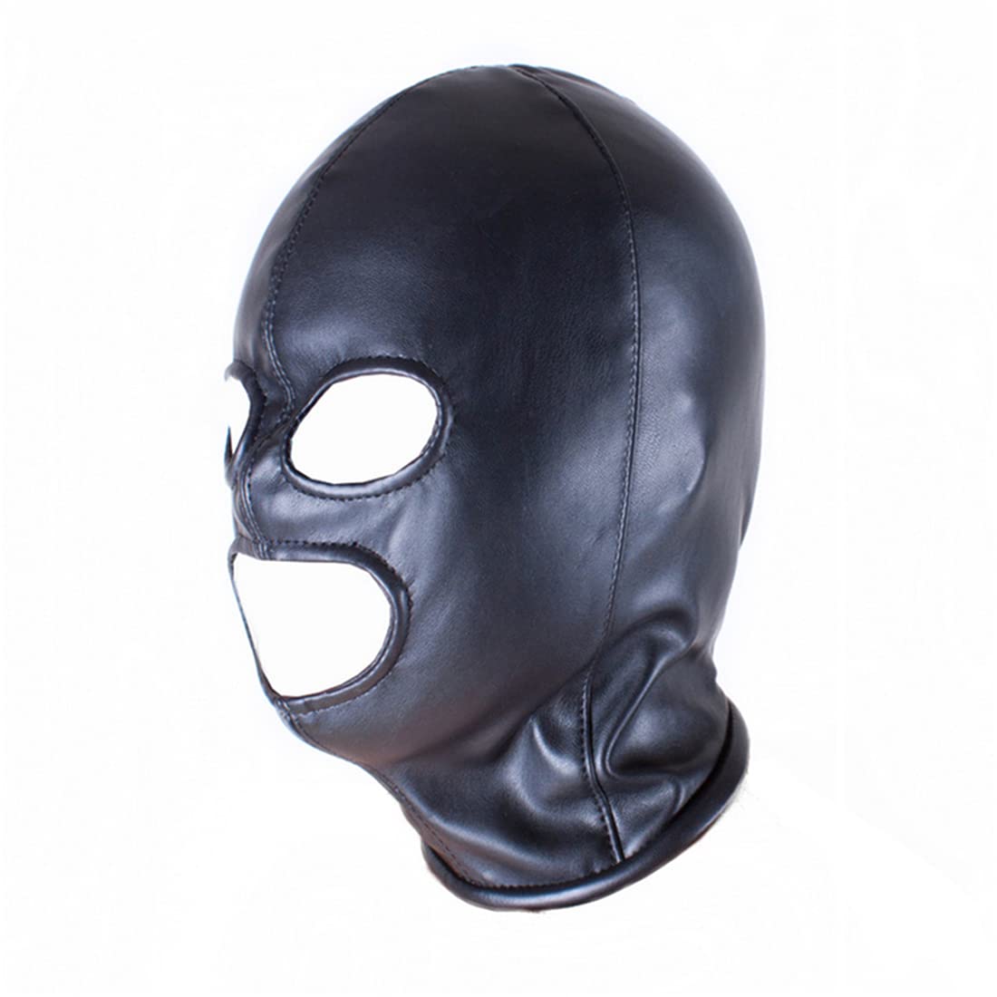 Generic Head to Toe Elegance: Soft Leather Balaclava Mask - The Ultimate Halloween Head Mask, Black