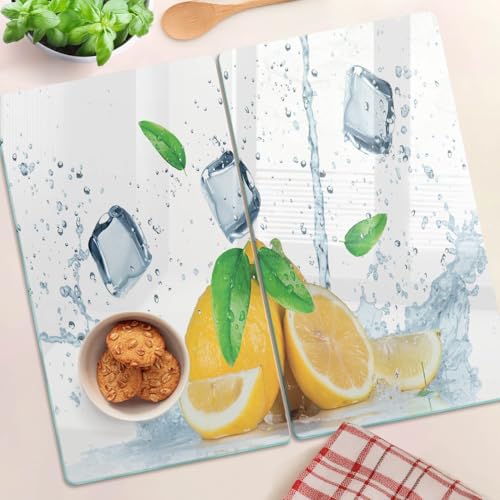 Planche de cuisine en verre 2x30x52 cm planche à découper Eucalyptus - 5