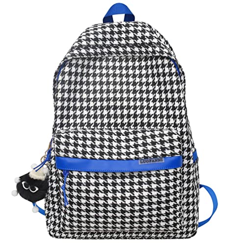 Mochila escolar lady con estampado de cuadros para laptop de moda juvenil 2