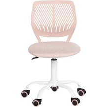 FurnitureR 1 x Kitchen Swivel Chair Padded Swivel Chair Comfortable Swivel Chair with Wheels Backrest Dining Room Living Room Chair Morandi Pink