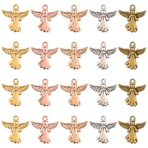 Breloques d'ange en style tibétain SUNNYCLUE pour la création de 40 bijoux et pendentifs de Noël