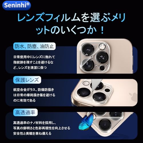 seninhi iPhone 16 Pro ガラスフィルム ガイド枠付き (2枚+カメラフィルム2枚)