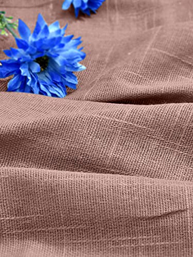 Image of Cotton Linen Solid Curtain with Eyelet Rings,Door Curtains for Pooja Room /Living Room /Dining Hall /Hotel /Bedroom /Kid Room /Kitchen (7.5 Feet, Chocolate Brown) Set of 2