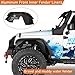 Hooke Road Aluminum Front Inner Fender Liners for 2007-2018 Jeep Wrangler JK & Unlimited 2/4 Doors, 2PCS Wheel Well Liner Splash Mud Guard Covers