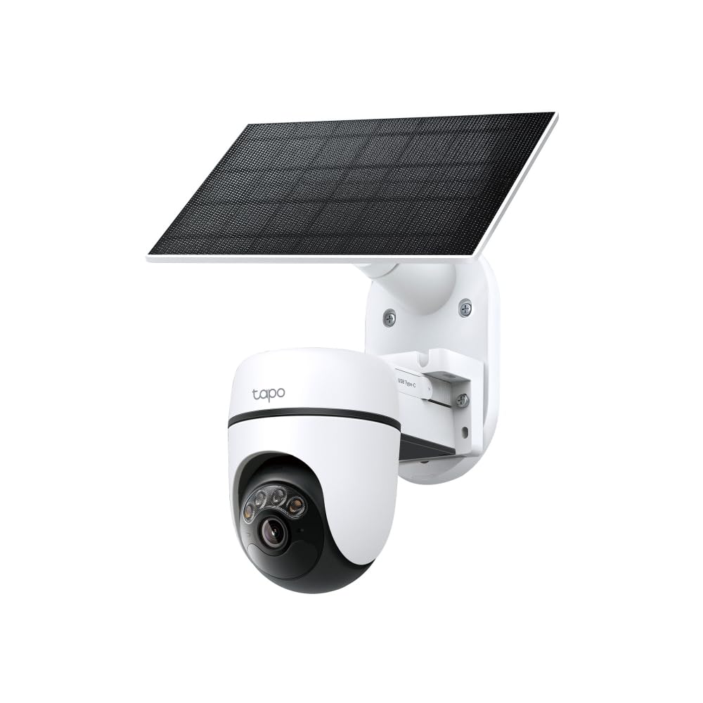 Tapo C630 KIT - Kit de cámara de seguridad solar de 5 MP, con sistema de detección de personas/mascotas/vehículos, visión nocturna de color, IP65, resistente a la intemperie, seguimiento de 360° AI