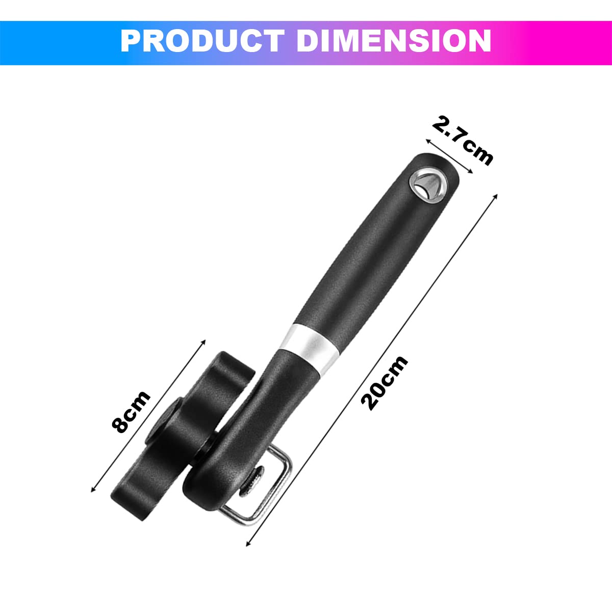 amiciCare Can Opener, Manual Tin Opener with Anti-Slip Grip Handle and Stainless Steel Sharp Blade 4