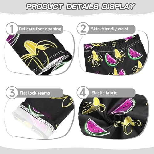 ALAZA Girls' Leggings Children's Yoga Pants Skinny Printed Dance Watermelon Banana Comfortable 4T2