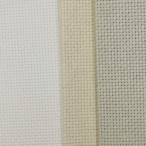 Image of KCS 3 pc of 12 inch x 18 inch 14CT Counted Cotton Aida Cloth Cross Stitch Fabric (Pearl Grey+White+Ecru)