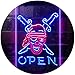 Produktbild ADV PRO Pirate Open Man Cave Dual Color LED Barlicht Neonlicht Lichtwerbung Neon Sign Rot & blau 210 x 300mm st6s23-i3261-rb