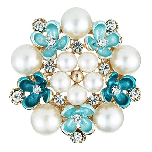Orchid Art Pearl Crystal Brooch for Women Girls Flower Pin Jewelry