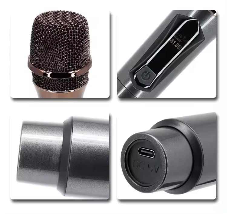 Image of kh UHF Portable Wireless Microphone with Receiver - Handheld Cordless Mic for Singing, Speeches, Events, Karaoke, PA Systems, Computers & Musicians