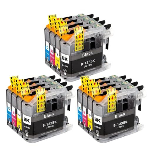 Cartouche d'encre LC123XL sans bavure pour MFC-J4610DW J132W, textes nets garantis