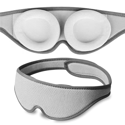 Antifaz para dormir de lado de primera calidad - Antifaz 3D con bloqueo de luz, cubierta de ojos para dormir sin presión para mujeres y hombres, suave y transpirable para viajes, relajación y mejor