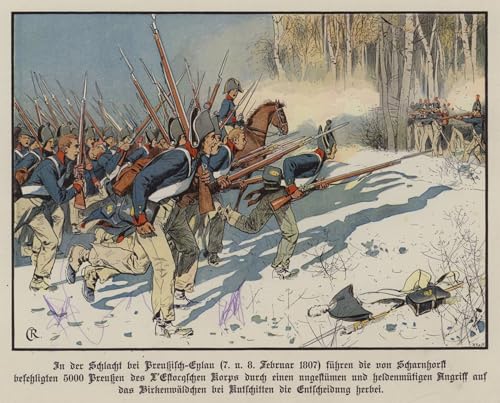 Lienzo de la batalla de Eylau cuadro de Carl Rochling para decorar despachos