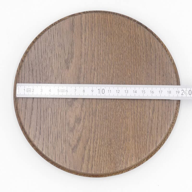 Generisch 10 placas de cuña redondas marrón AF 19 cm con 20 hojas de aluminio de roble, tablas de cuña, tabla de especias, cartel trofeo.