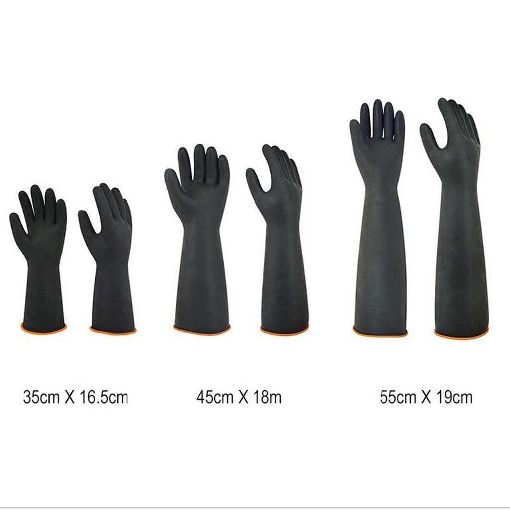 Guantes de jardinería, 1 par de trabajos limpieza caucho nitrilo resistentes al aceite solvente(45cm)