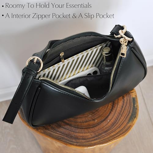 Women's Crescent Shoulder Bag Vegan Leather Chain Cross body bag Convertible Handbag - Image 6