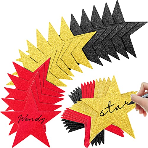 Découpes papier paillettes 15cm rouge noir doré pour tableau d'affichage