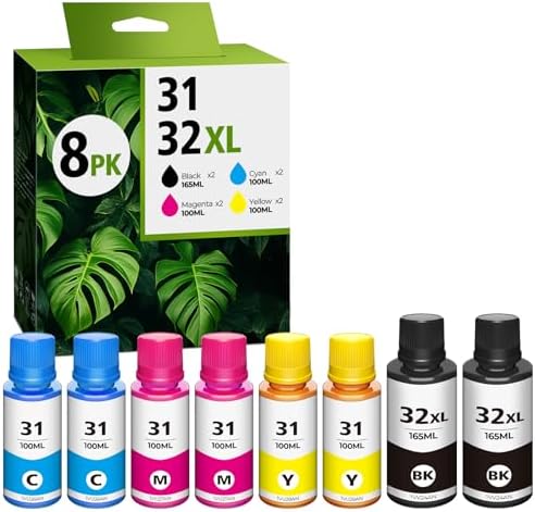31 32XL Ink Bottle Refill Kit Compatible For HP Smart Tank 5101 7301 7