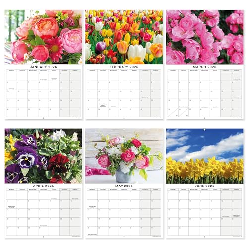 Calendario 2026 de flores silvestres con vista mensual y papel de alta calidad A3 para pared 5