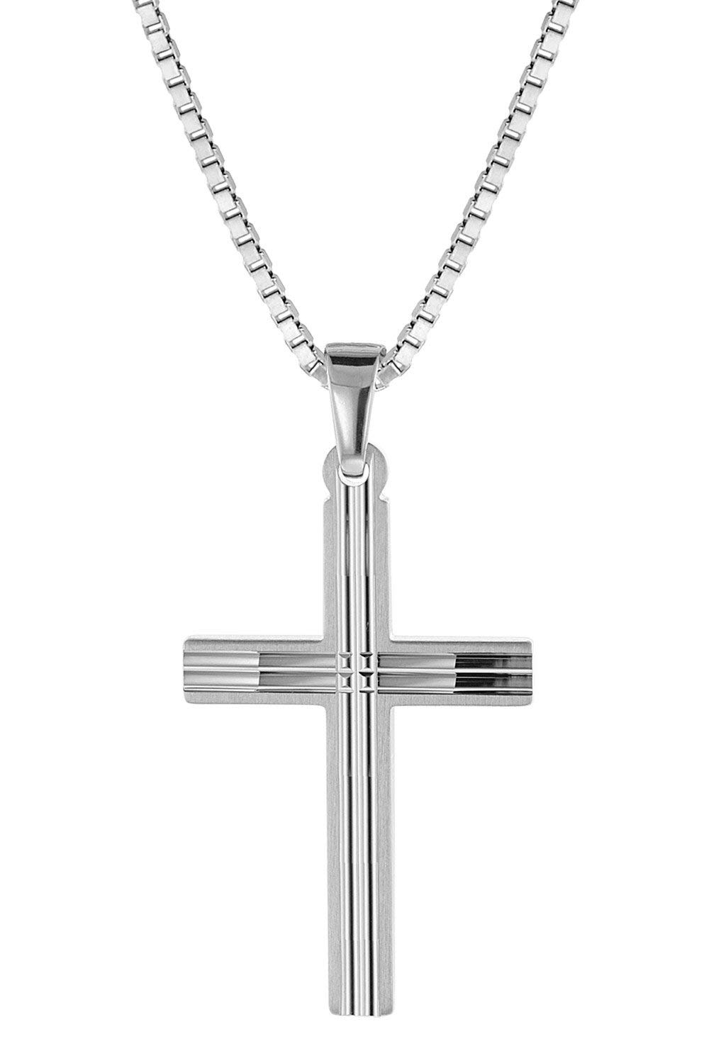 trendor Kreuz mit Herren-Halskette 925 Silber 08480
