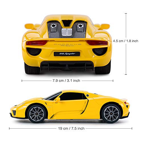 1/24 Scale Porsche 918 Spyder Remote Control Toy Car for Kids Yellow, from RASTAR