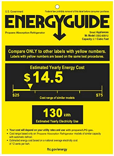 Smad 3 Way Refrigerator 12V Fridge For Rv Trucks Propane Refrigerator No Noise, Ac/Dc/Lpg,55 Qt, Removable Shelves & Reversible Door, Black #TOP7
