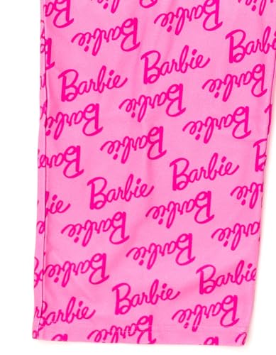 Barbie Big Girls' Button Front Allover Print Fleece Coverall and Sleep Mask Set Classic Pink 10-12 - image 7