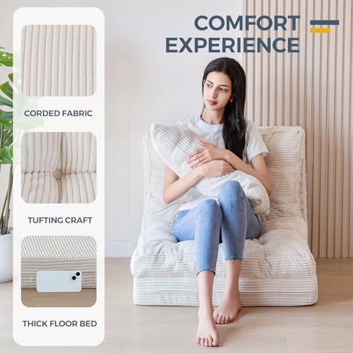 Image of MAXYOYO Folding Sofa Bed, Convertible Chair Couch, Tufted Bean Bag Sofa