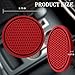 MEAJOO 2PCS Car Cup Holder Coaster, Universal Auto Non-Slip Cup Holder Coaster, 2.75In Universal Non-Slip Recessed Car Interior Accessories (Red)