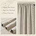 MitoVilla Boho Kitchen Curtains 24 Inch Length, 2 Panels Farmhouse Cafe Curtains Short Tier Small Cotton Linen Striped Curtain for RV Bathroom Sink Cabinet Half Door Bay Windows, Taupe