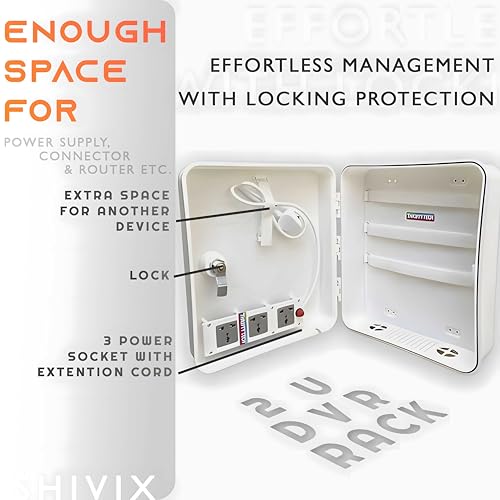 Image of ShiviX PVC DVR /Server Rack | Wall mounting Network Cabinet Box for CCTV DVR /NVR /POE Switch with Power Socket - Ideal for 4 /8 Channel CCTV Systems - Indoor & Outdoor Use (2U)