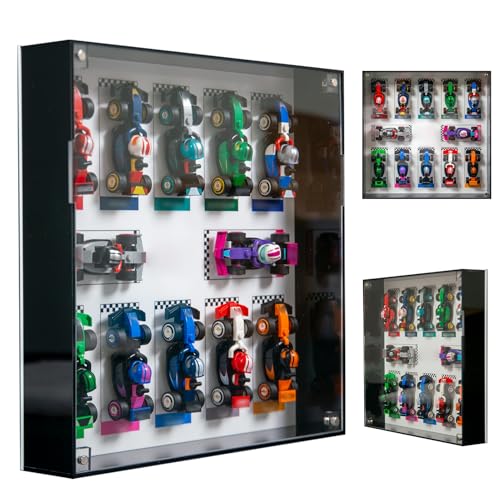 Image of WETCEAOM Display Wallboard for Lego 71049 - F1 Race Cars, Frame for Lego Car Wall Mount Display Lover, Models not Included, Size: 10.63x10.63x1.97 inches, (White)