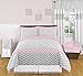 Sweet Jojo Designs 2-Piece Pink and Gray Chevron Window Treatment Panels