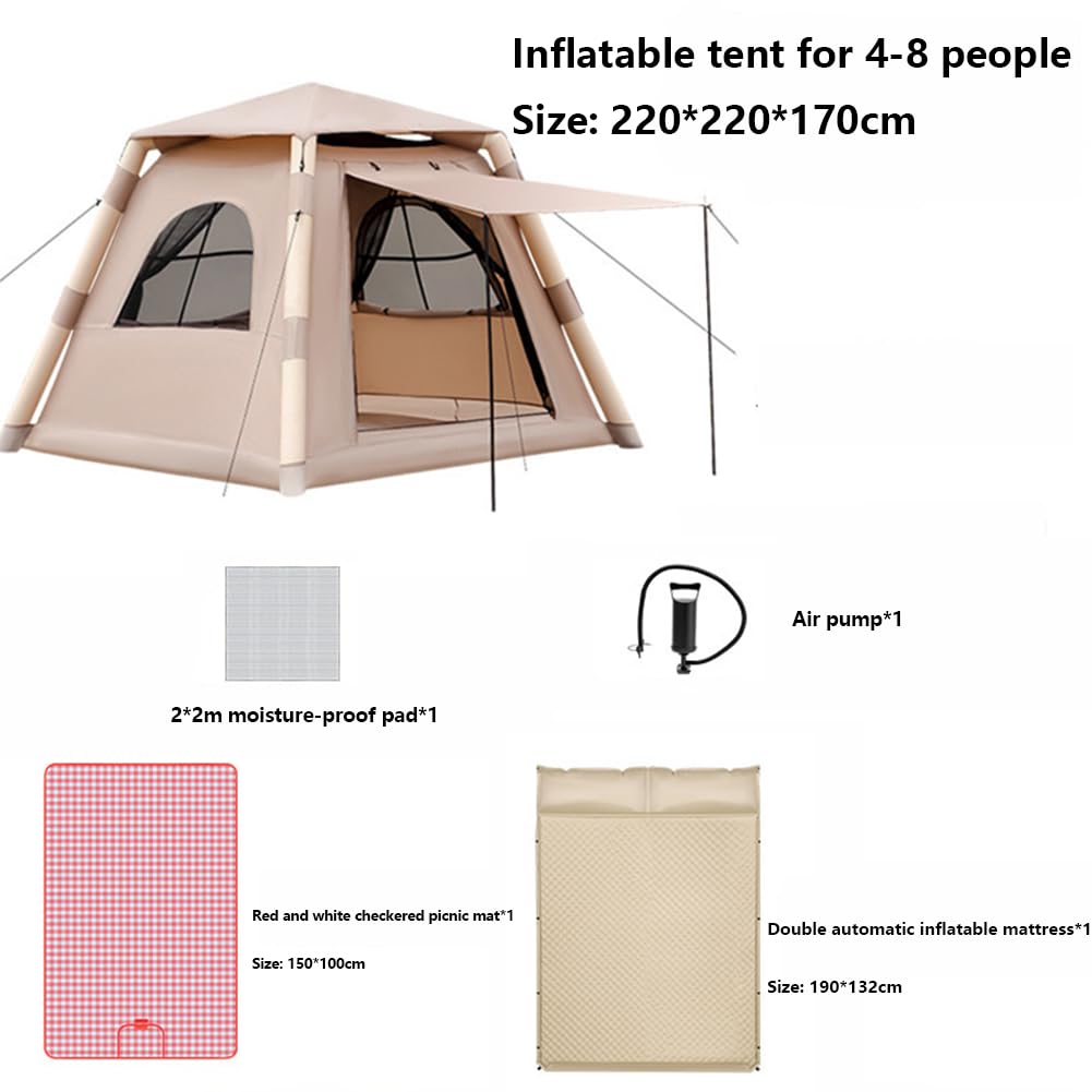 Tenda campeggio gonfiabile Tenda cupola con grandi teloni 4-6 persone, facile installare with Air Pump and Carry Bag Foldable House Tents per Famiglie eventi feste matrimoni