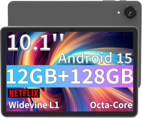 ECOPAD Android 15 �^�u���b�g�A10.1�C���`�^�u���b�g�A�I�N�^�R�A�v���Z�b�T���ځAHD IPS�X�N���[���A12GB RAM+128GB ROM�A1TB�g���Ή��A�f���A���o���hWiFi�ABT 5.0�A18W�����[�d�ƒ���������o�b�e���[�A�u