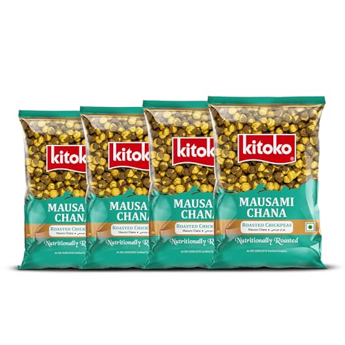 Image of Kitoko Roasted Mausmi Chana with Skin 200gm Pack of 4, Masala Bhuna Chana