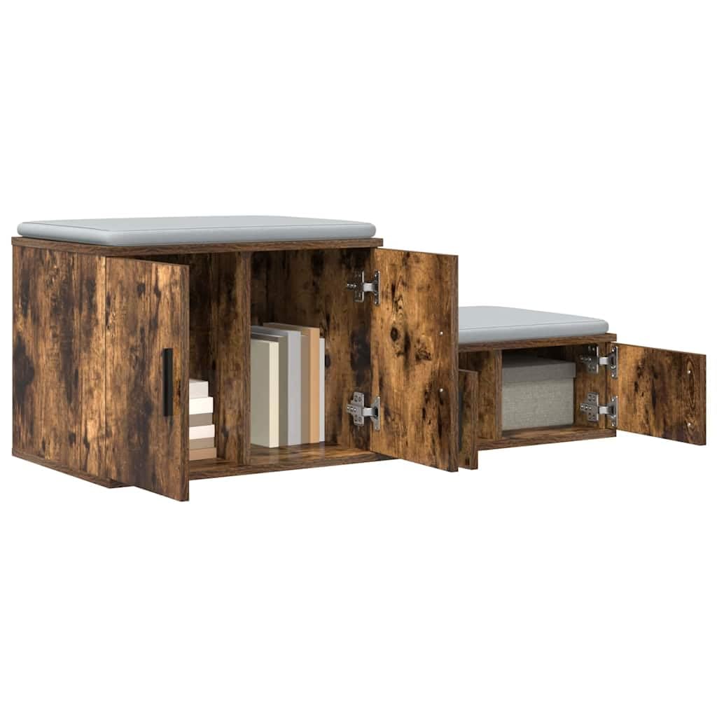 Meuble multi-usages chêne fumé 118 cm avec rangement stylé pour salon et maison