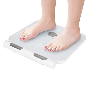 Smart Body Fat Scale, 8 Electrode Body Composition Scales for Body Weight, Fat, Muscle Mass, BMI, Max. 396lbs Digital Weight Scale with Report, Accurate Bathroom Scale for Weight Muscle