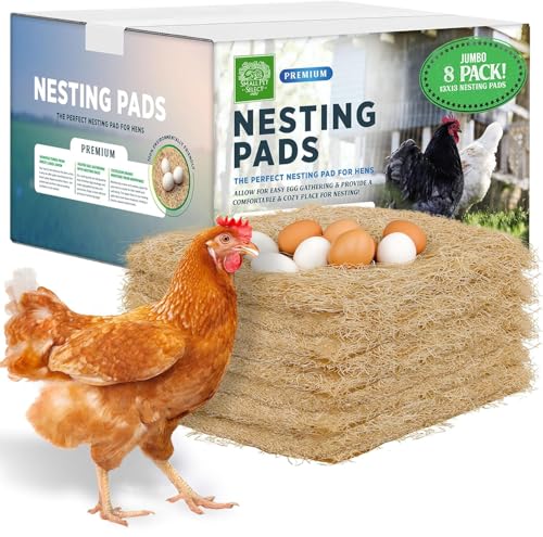 Small Pet Select - Chicken Nesting Pads (8-Pack) 13x13 for Hens Fits Most Nesting Boxes Chicken Coop Nest Liners