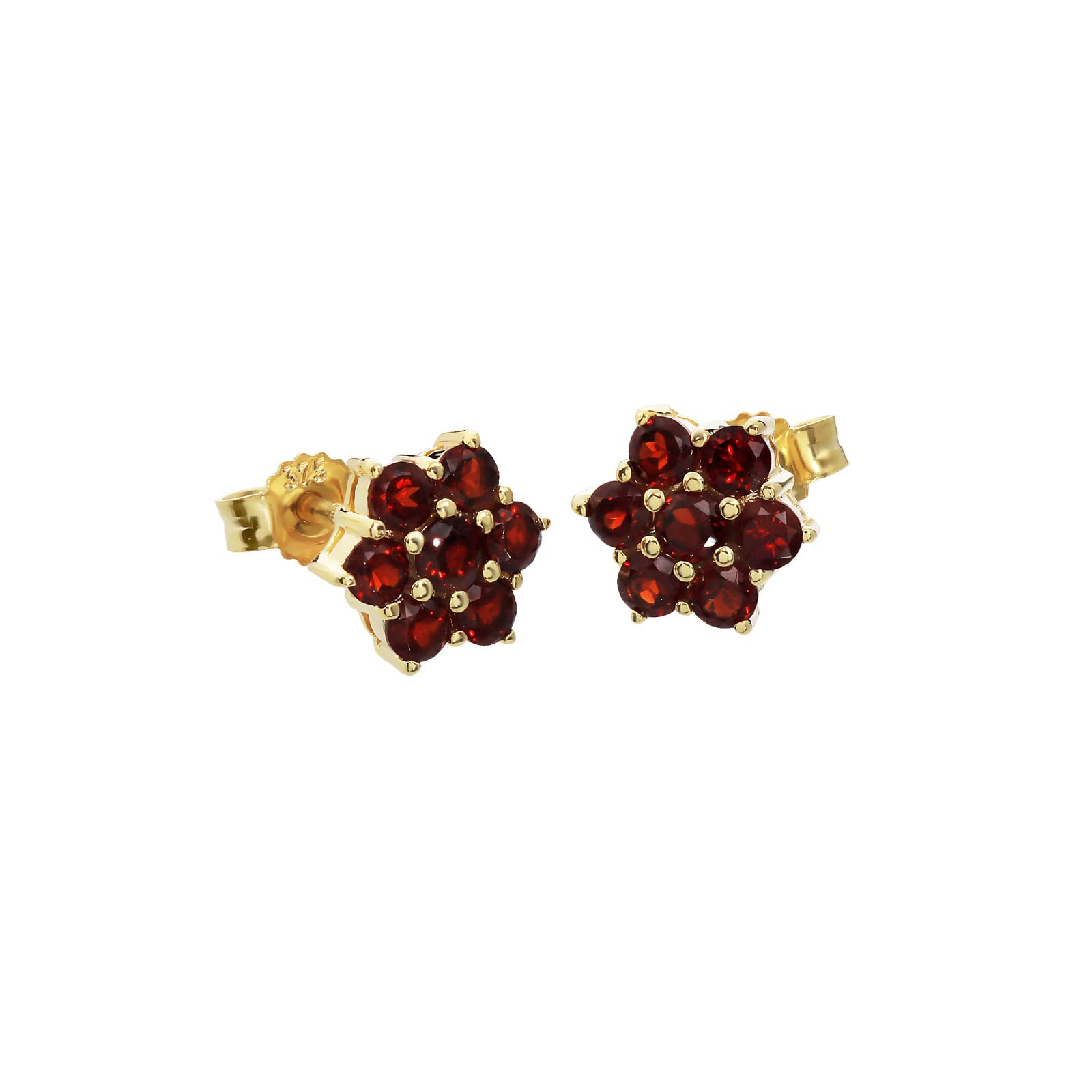 COPPIA ORECCHINI ORO GIALLO 750/1000 MONACHELLA CON FIORE SEMI-SATINATO - - Oro in Euro
