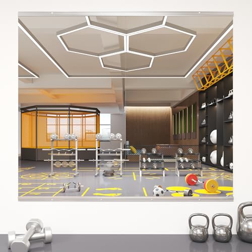 Image of pertetey Home Gym Mirror, 2Pack 67X24 Inch Frameless Large Tempered Glass Wall Mounted Full Mirror for Gym, Yoga Studio, Dancing Studio