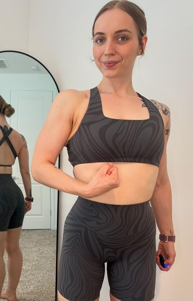 Aoxjox Metamorph Workout Biker Shorts for Women Tummy Control High Waisted Athletic Gym Running Deep V Yoga Short 6" - Image 2