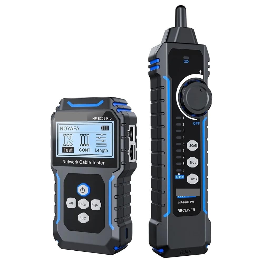 Tester for cavi di rete NF-8209Pro, Tracker for Cat5 Cat6, PoE, Rileva lunghezza, Test continuità con NCV e lampada